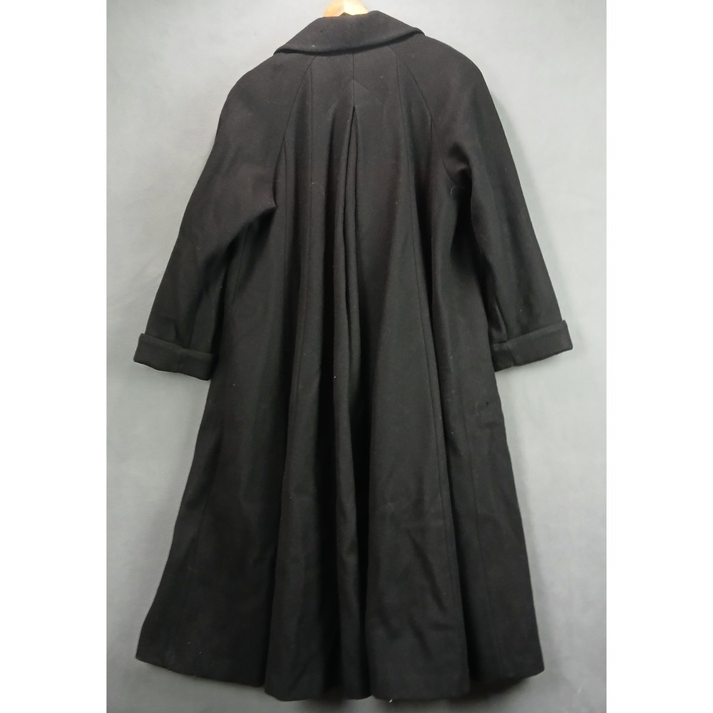 Silhouettes Overcoat Womens XL Black Wool Lined Pleated Comfort Thermal Outdoor - Picture 2 of 7